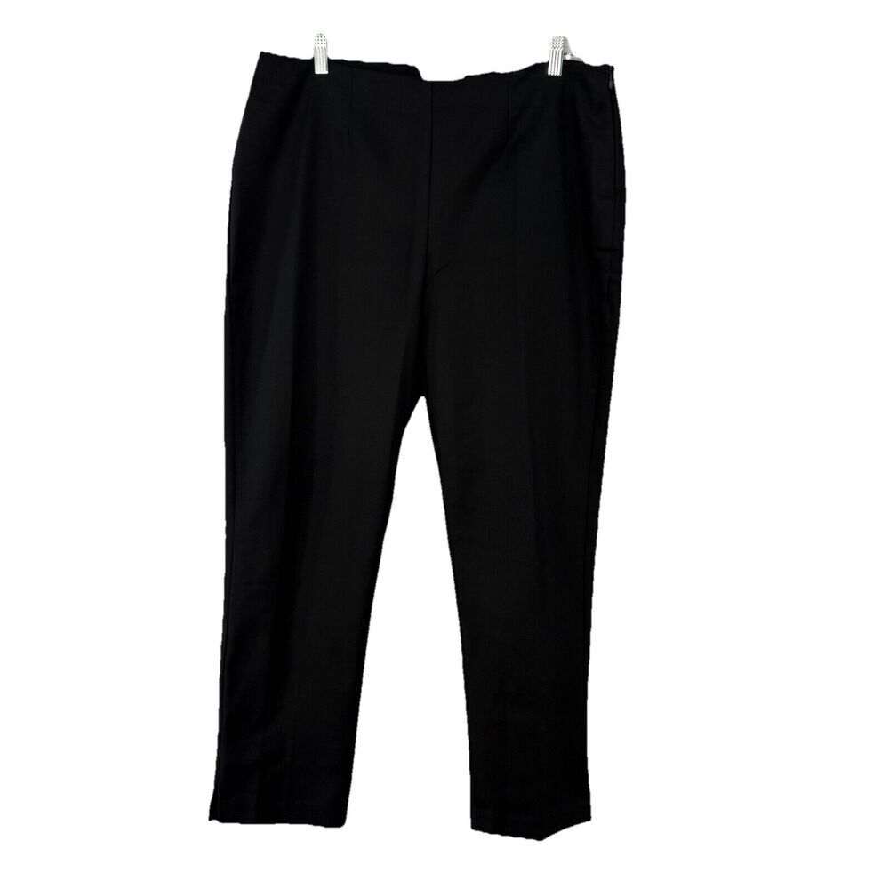 Chicos Womens 2 (Large) Black Stretch Side Zip Ankle Pants Career Casual Comfort